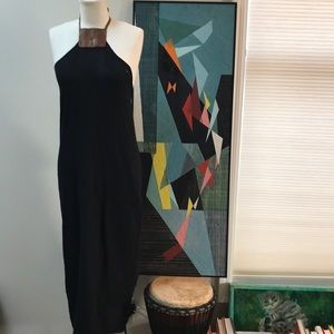 Tribal black halter dress